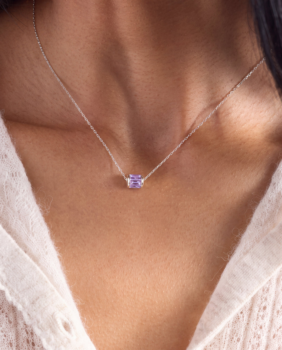 February Birthstone Precious Pendant Necklace