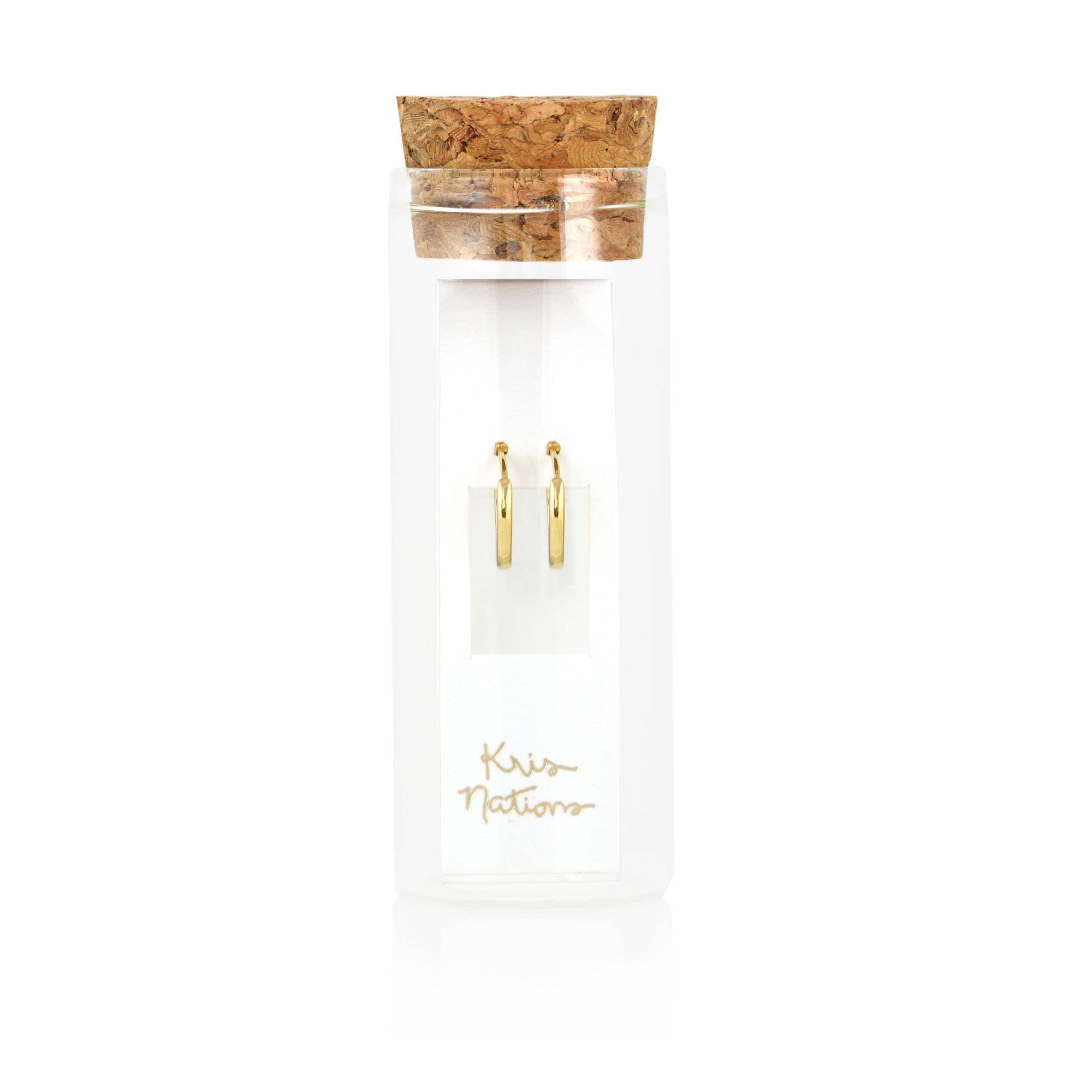 Kris Nations - Classic 12mm Hinged Huggie Hoop Earrings 18K Gold Vermeil | Sterling Silver Hinge Closure Nickel Free Hypoallergenic Ships from CA