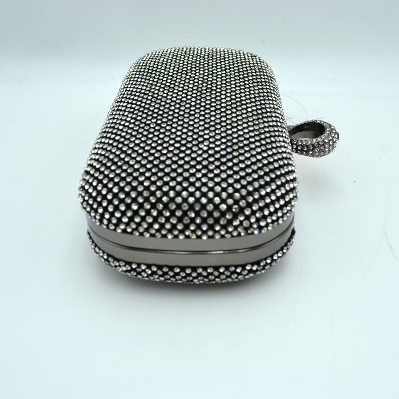Embellished Box Clutch with Ring Top Clasp