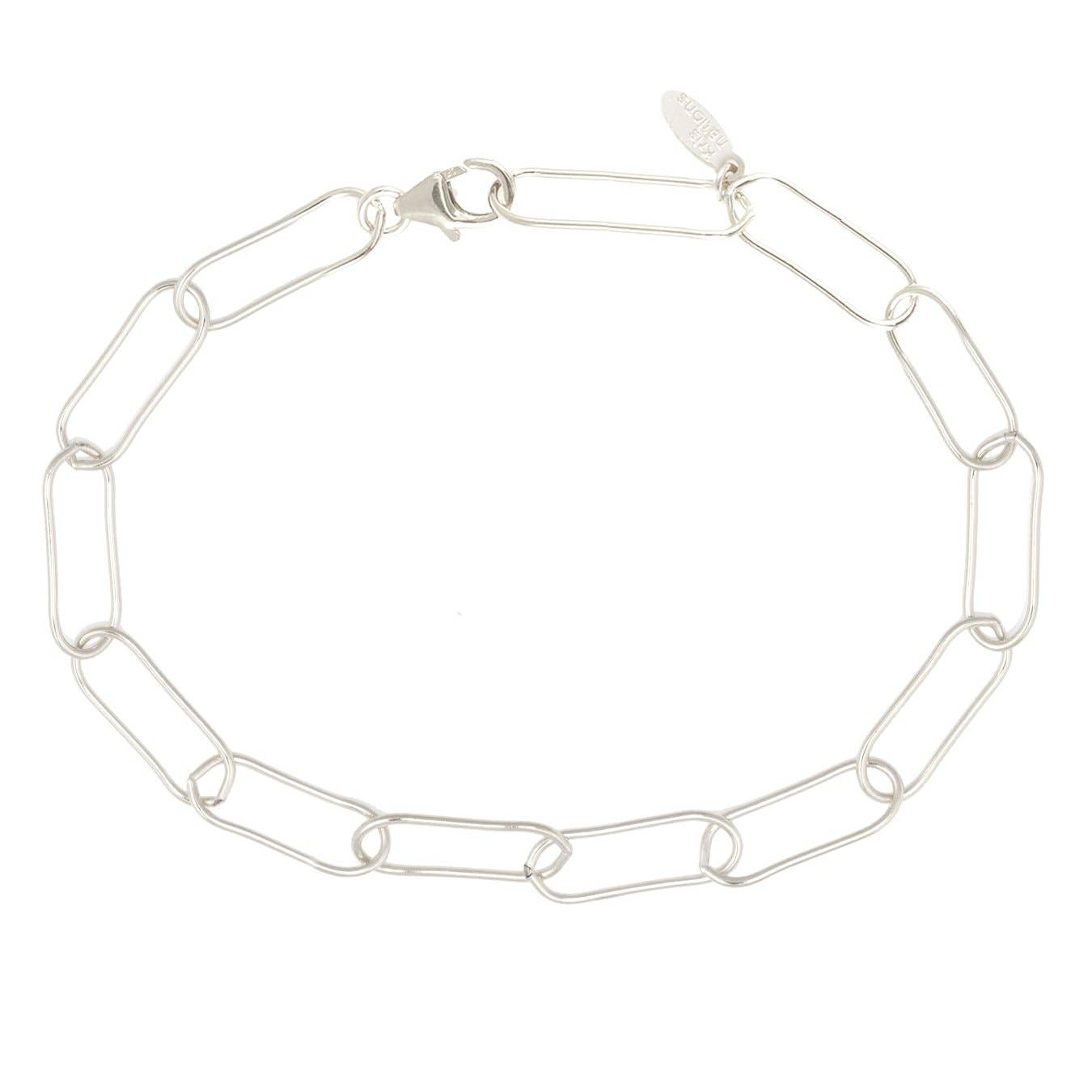 Kris Nations - Large Link Chain Bracelet Gold Filled | Sterling Silver Adjustable up to 7.5 Inches Lobster Clasp Nickel Free Ships from CA