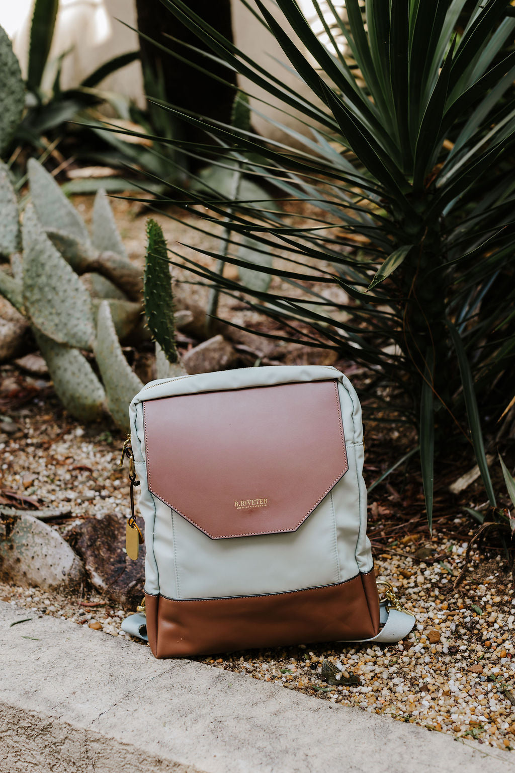 Corbin | Slate Nylon + Brown Leather
