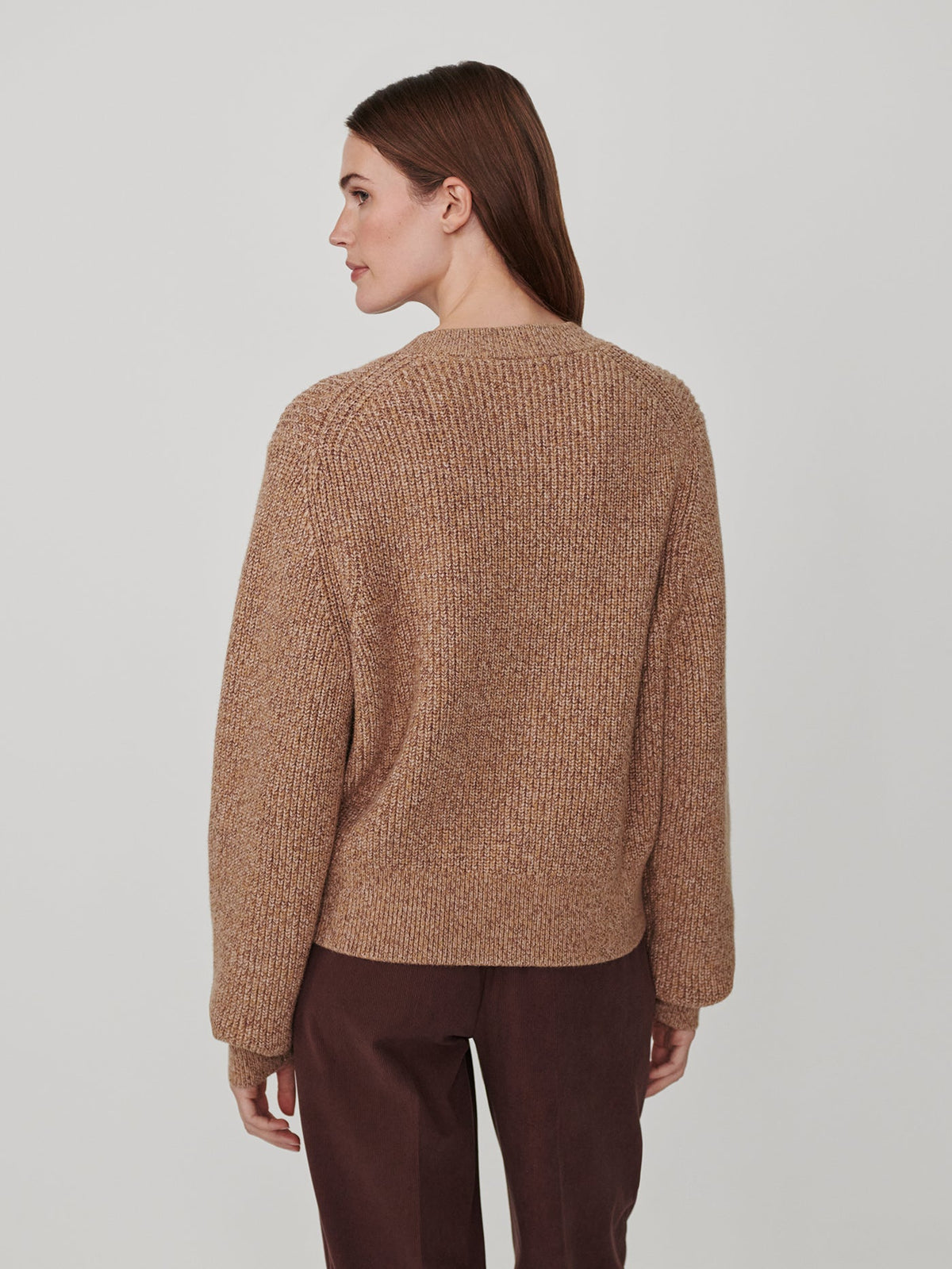 Varley Patricia Rib Cardigan in Golden Bronze Fleck