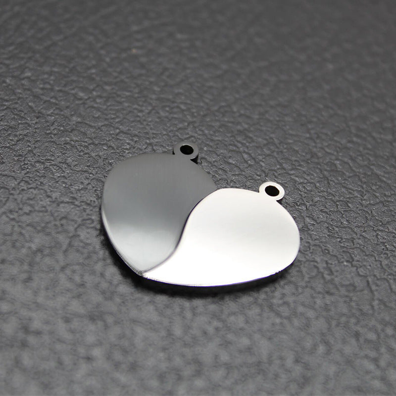 Steel Heart-shaped Couple Pair Of Stainless Stitching Tag Lettering Advertising Necklaces