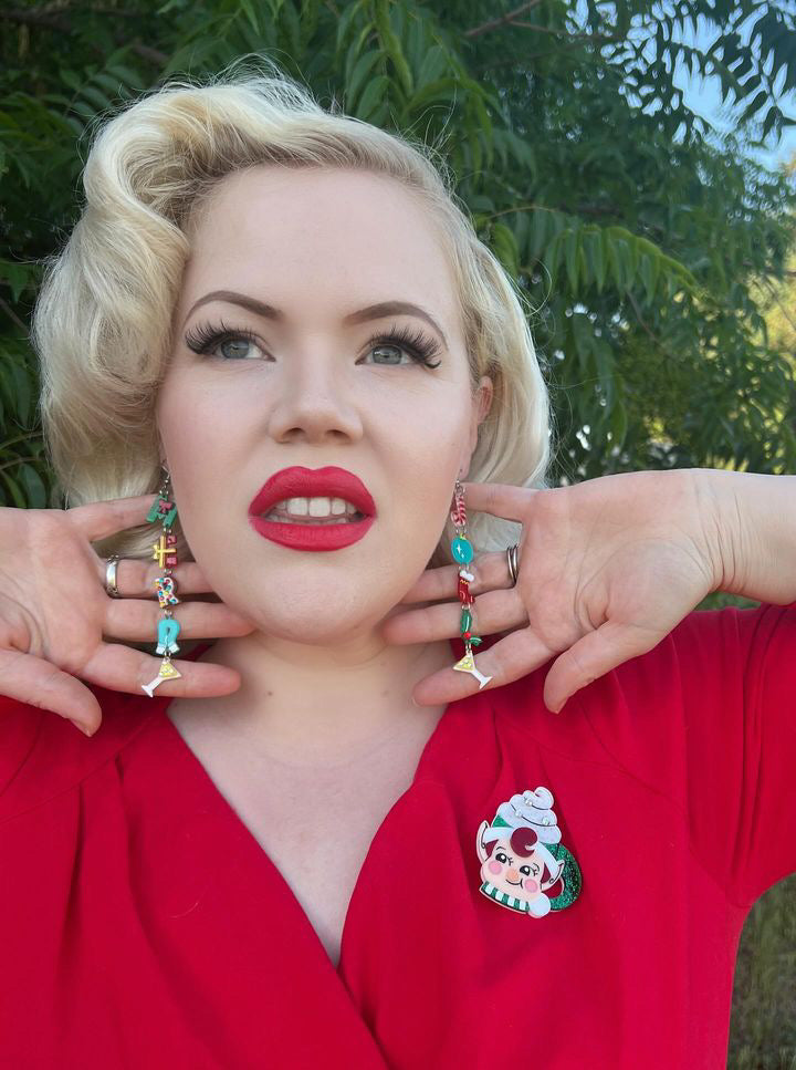 Jolly Jingler Elf Mug Brooch by Lipstick & Chrome — Holiday Ceramic Mug Pin