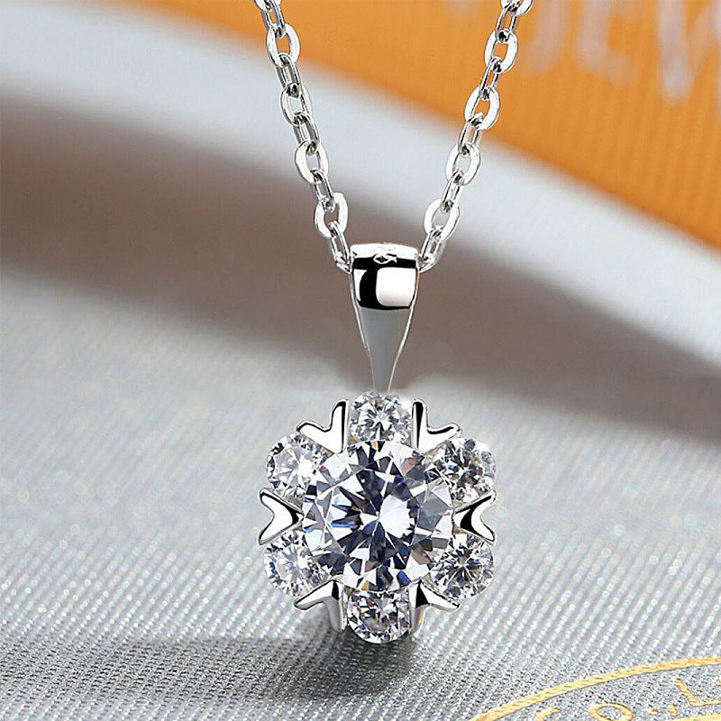 Small Fresh Snowflake Female Zircon Elegant Simple Fashionable Snow Dance Pendant