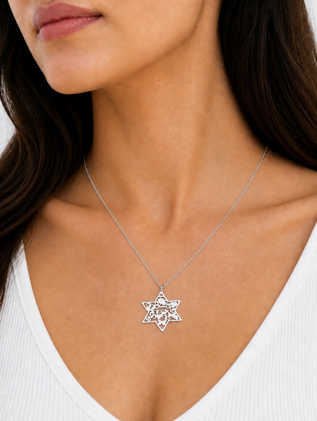 Mia Good Luck Star of David Necklace