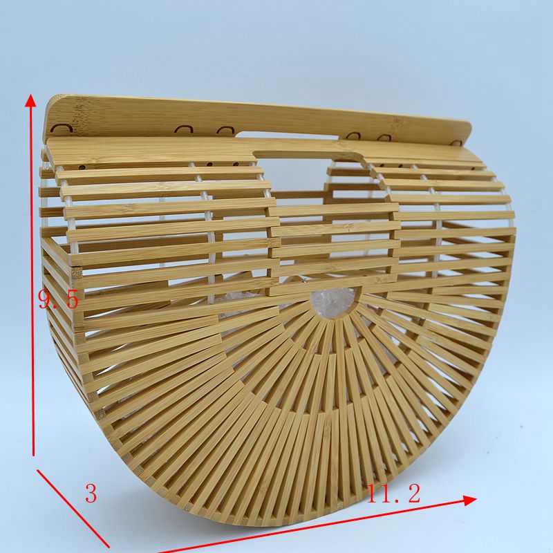 Slatted Ark Clutch with Built In Top Handle