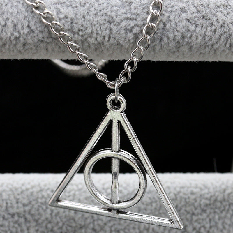 Harry Potter Triangle Round Vintage Ornament Necklaces