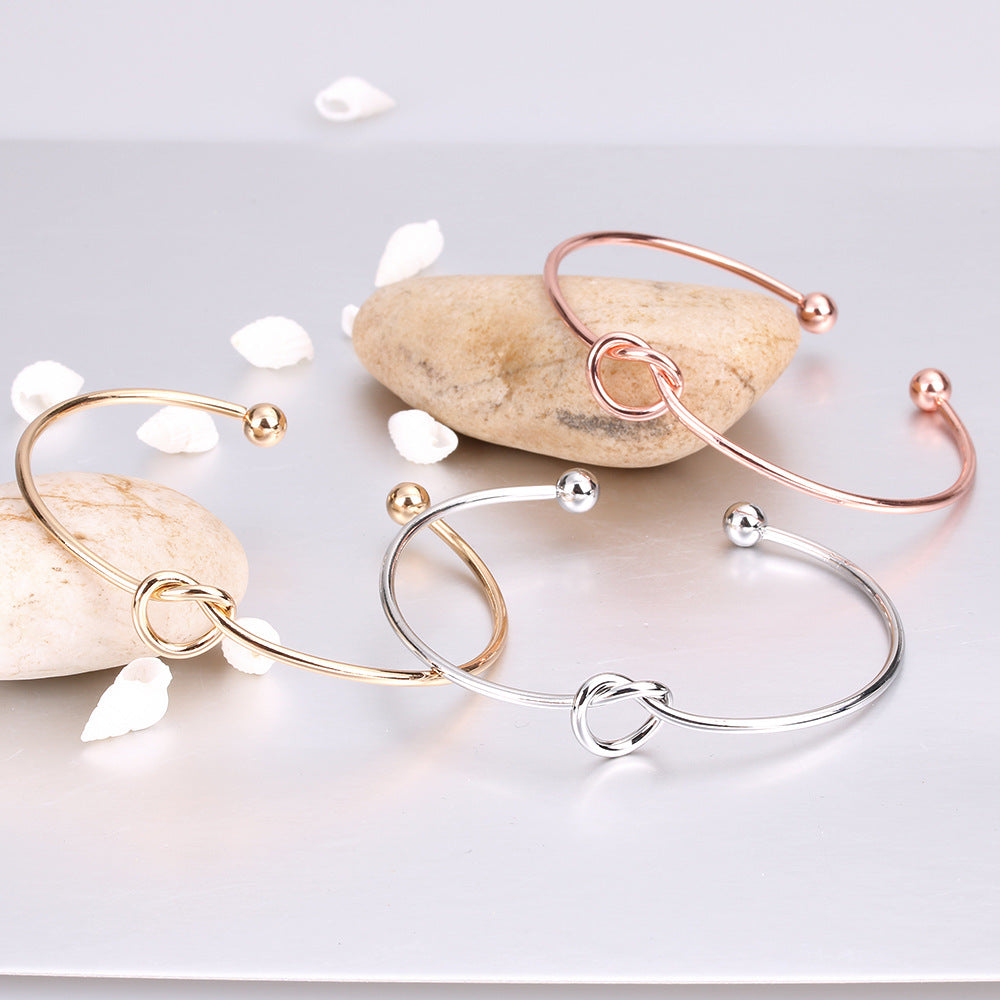 Stainless Steel Open Knotted Love Alloy Bracelets