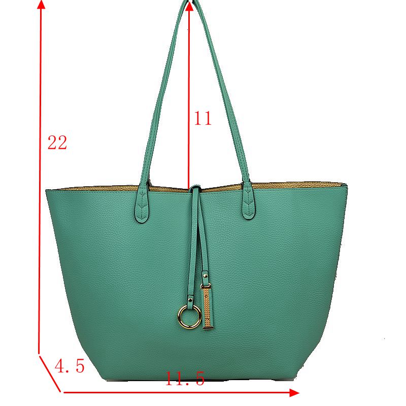 Classic Trapeze Tote Bag with Dual Handles and Ring Detail