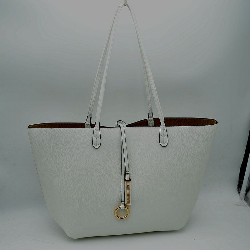 Classic Trapeze Tote Bag with Dual Handles and Ring Detail