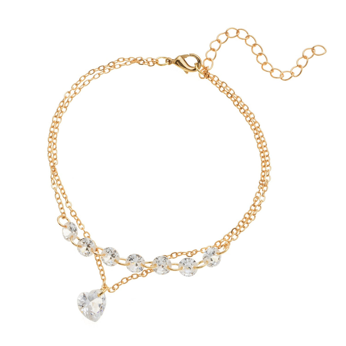 Durable Fashion Heart-shaped Crystal Female Couple Bracelet