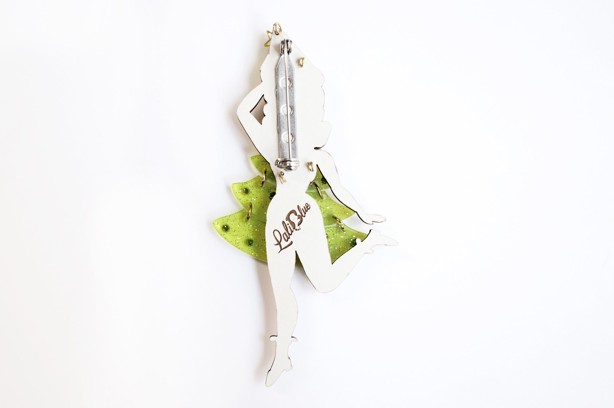 Grinchy Girl Christmas Brooch by Laliblue – Retro Kitschy Statement Brooch for Collectors