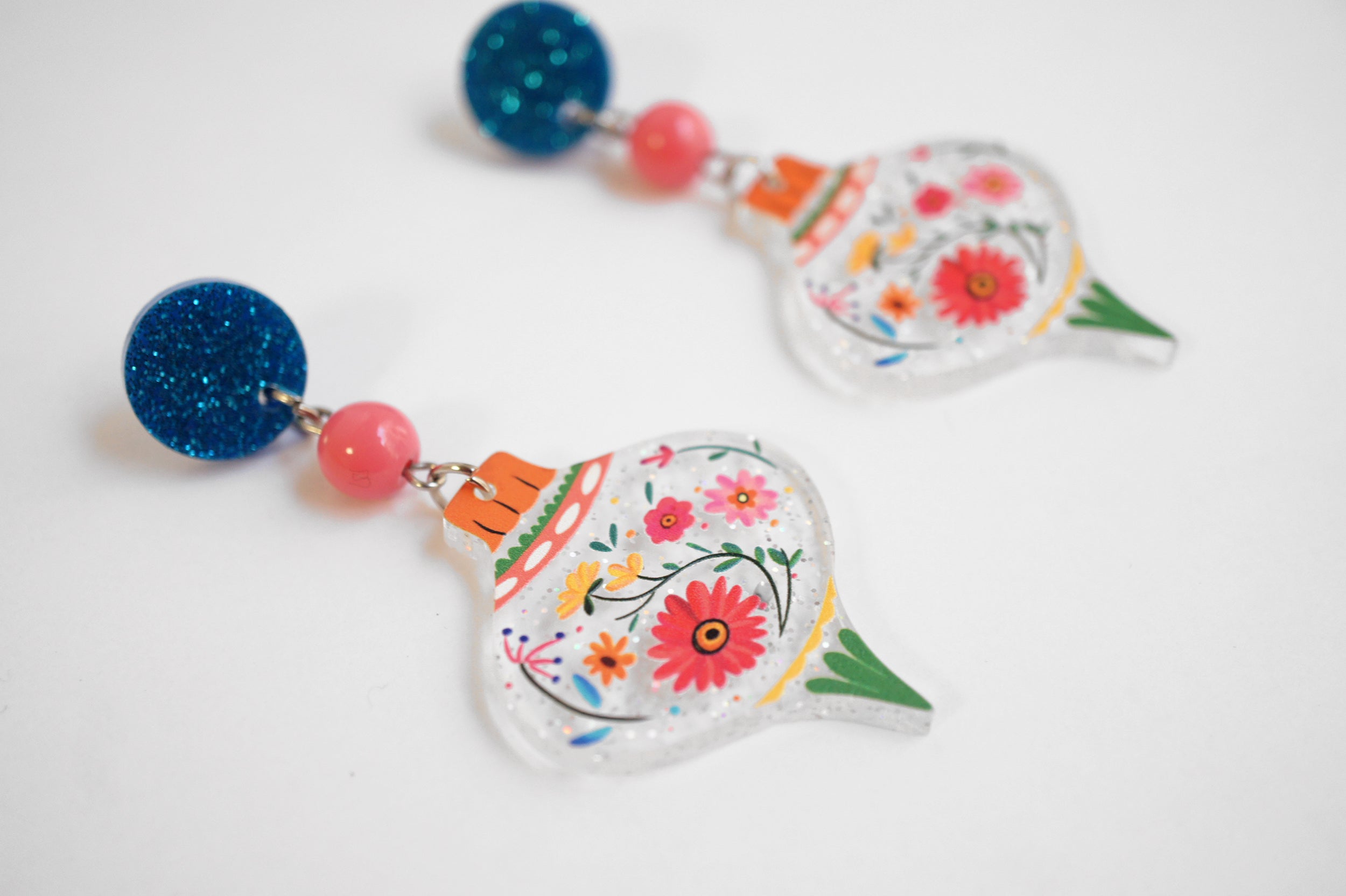Floral Christmas Ball Earrings by Laliblue – Retro Statement Jewelry Laliblue