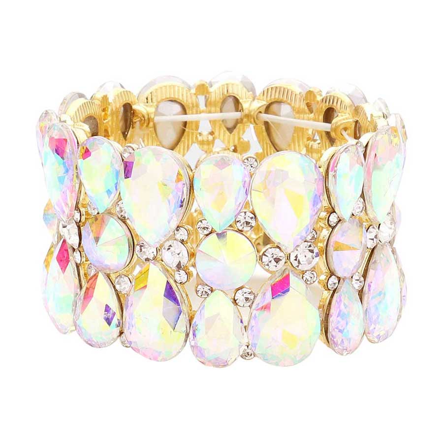 Teardrop Crystal Stretch Evening Bracelet