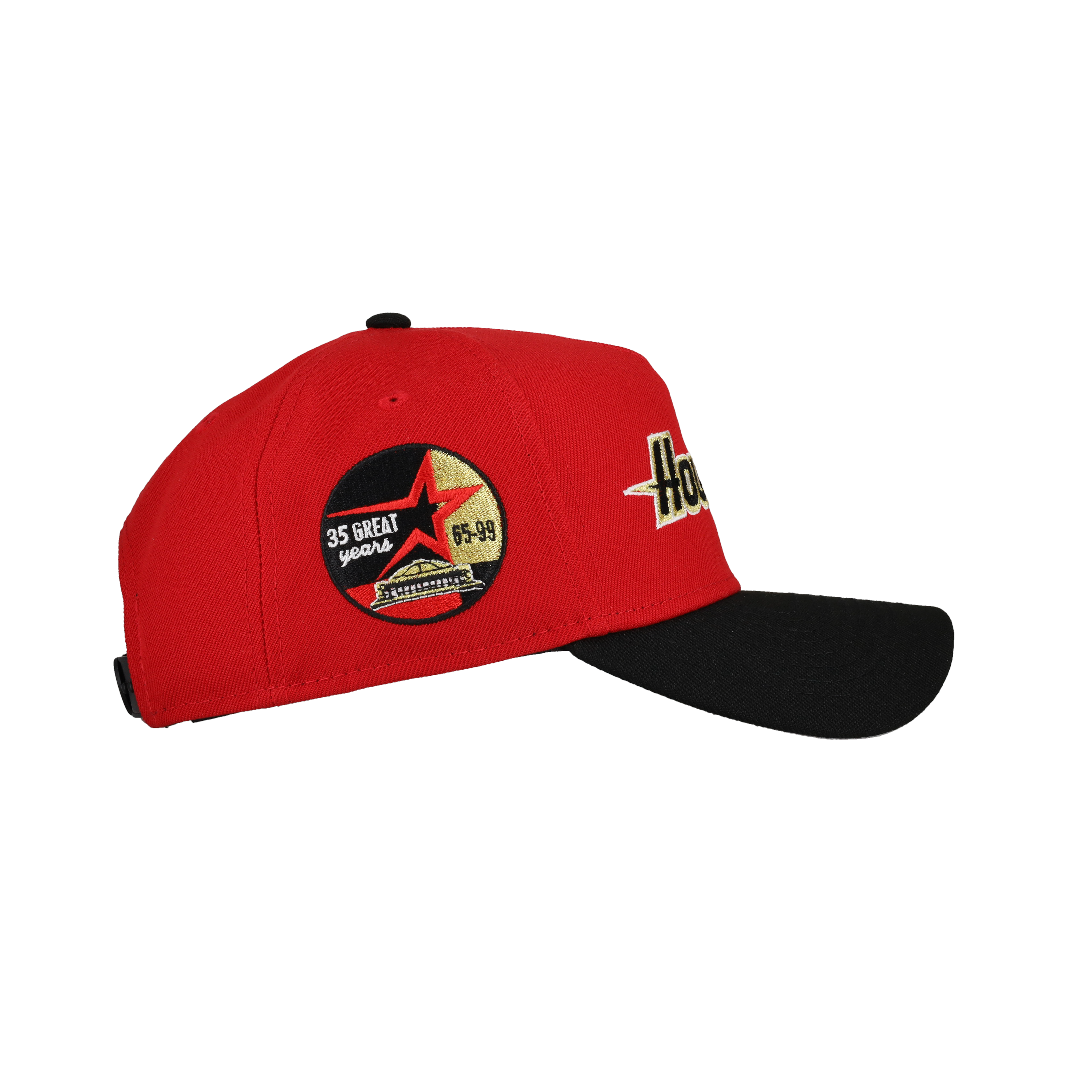 Houston Astros 9Forty A Frame Snapback Hat (Black/Red/Gold)