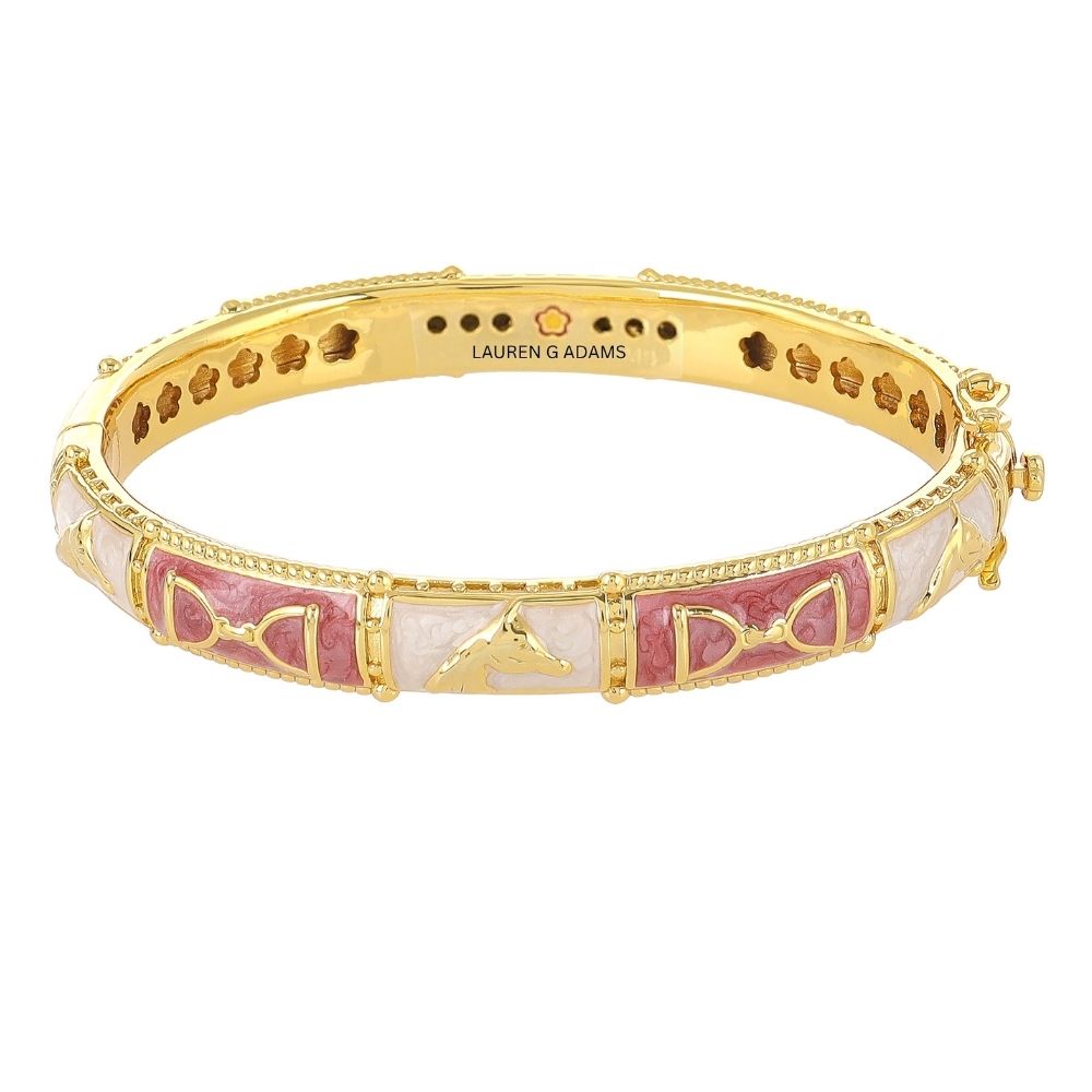 Equestrian Bangle — Coral Stirrup