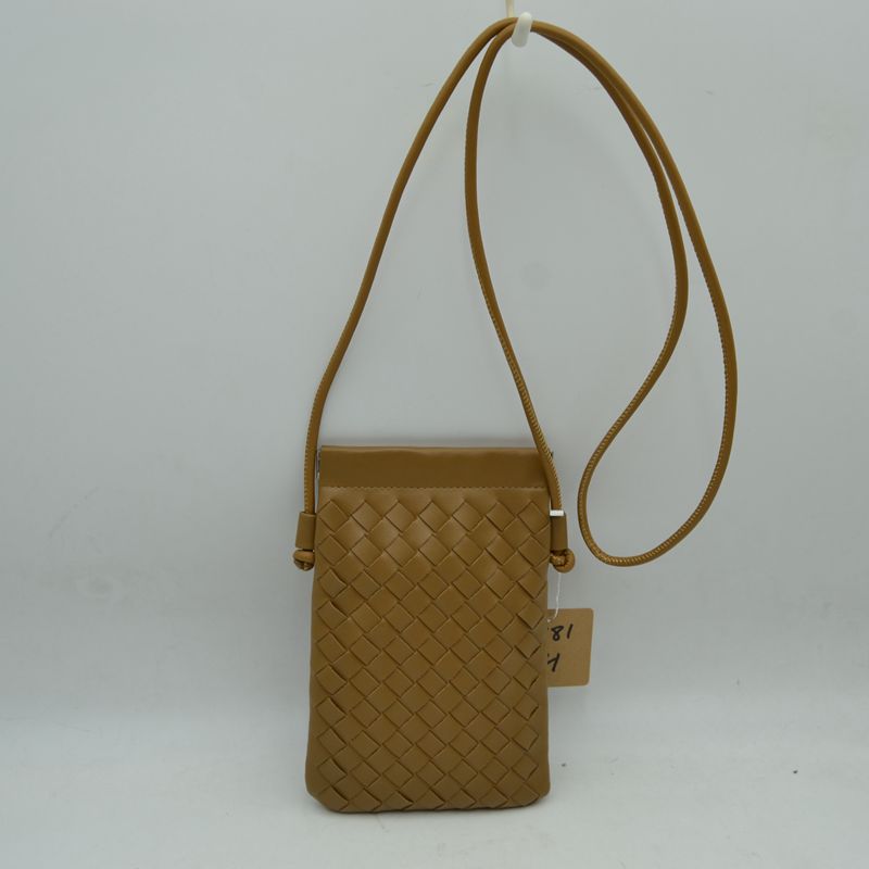 Woven Texture Vertical Phone Pouch Crossbody Bag with Cord Strap