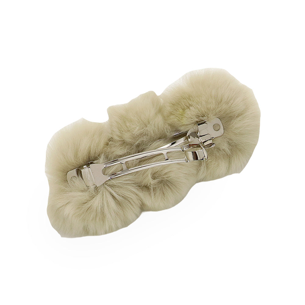 Faux Fur Triple Pom Pom Barrette