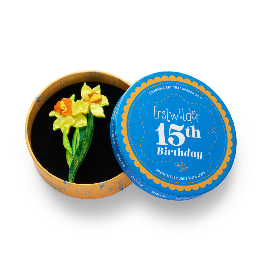 Garden Goddess Daffodil Brooch by Erstwilder