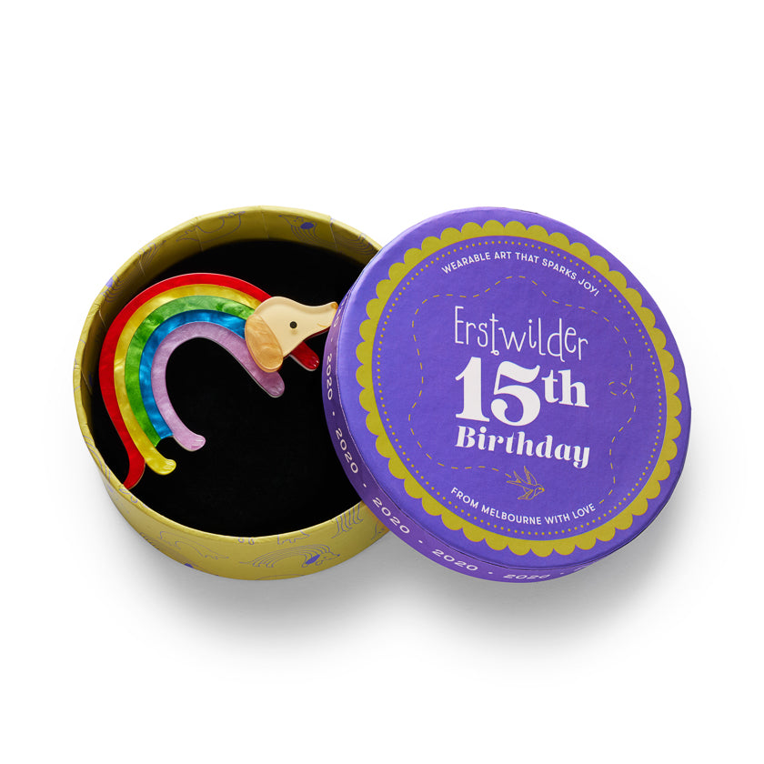 Rainbow Ruff Brooch by Erstwilder