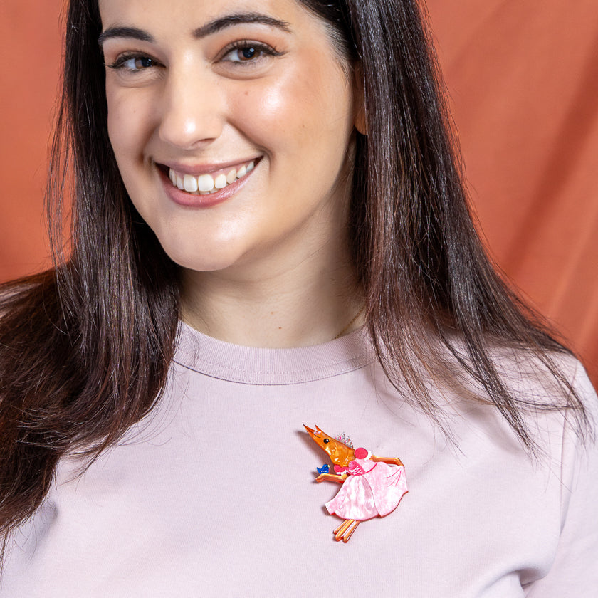 Pascal the Princess Prawn Brooch by Erstwilder