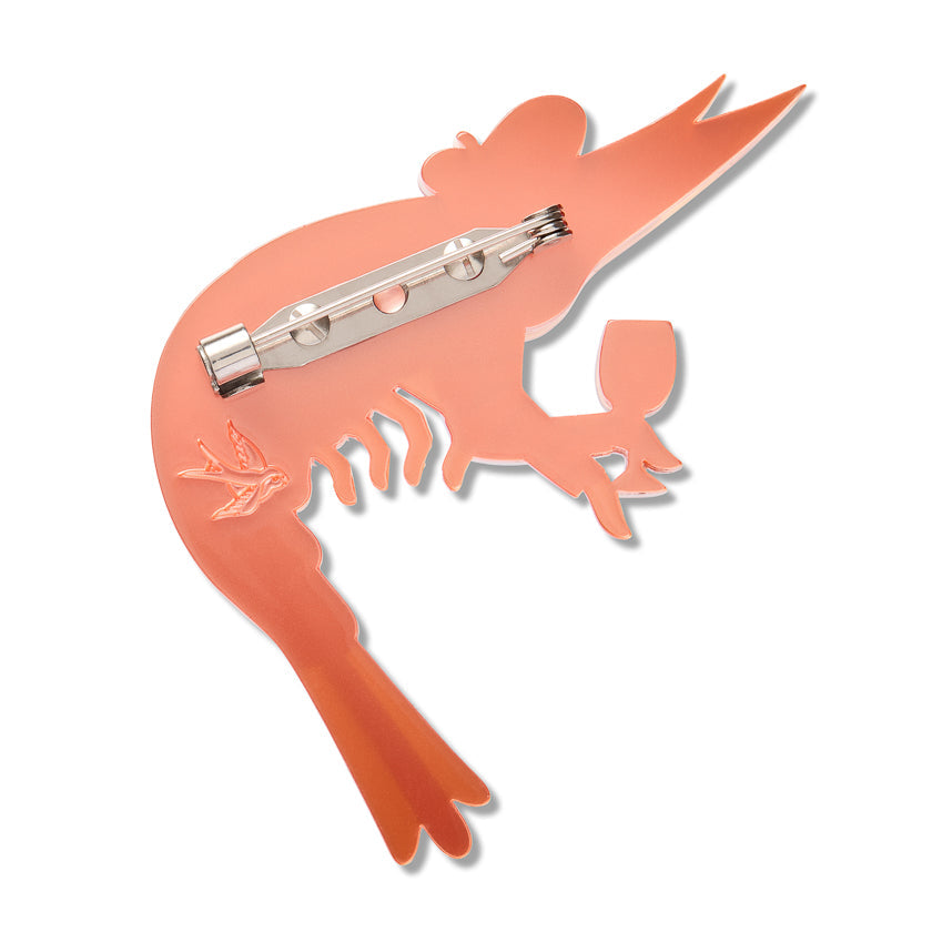Pascal the Parisian Prawn Brooch by Erstwilder