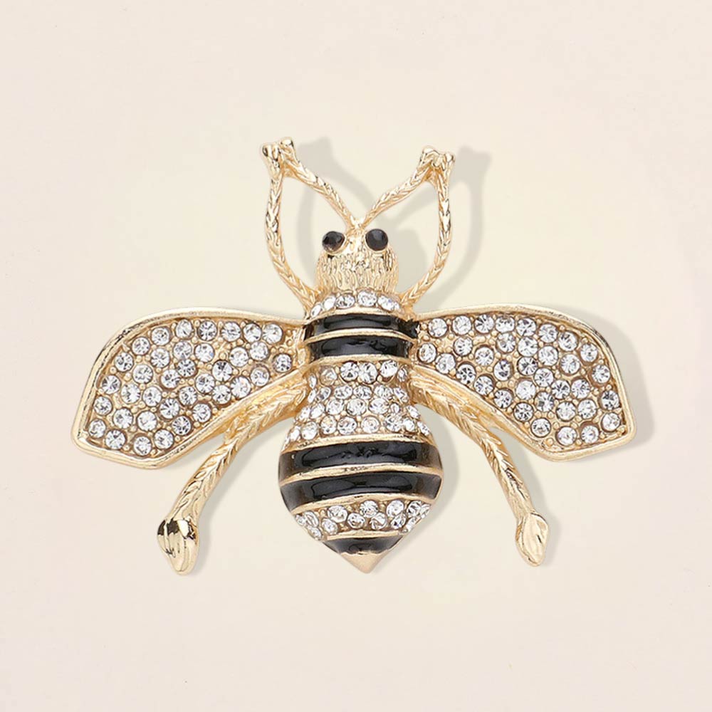 Crystal Embellished Honey Bee brooch