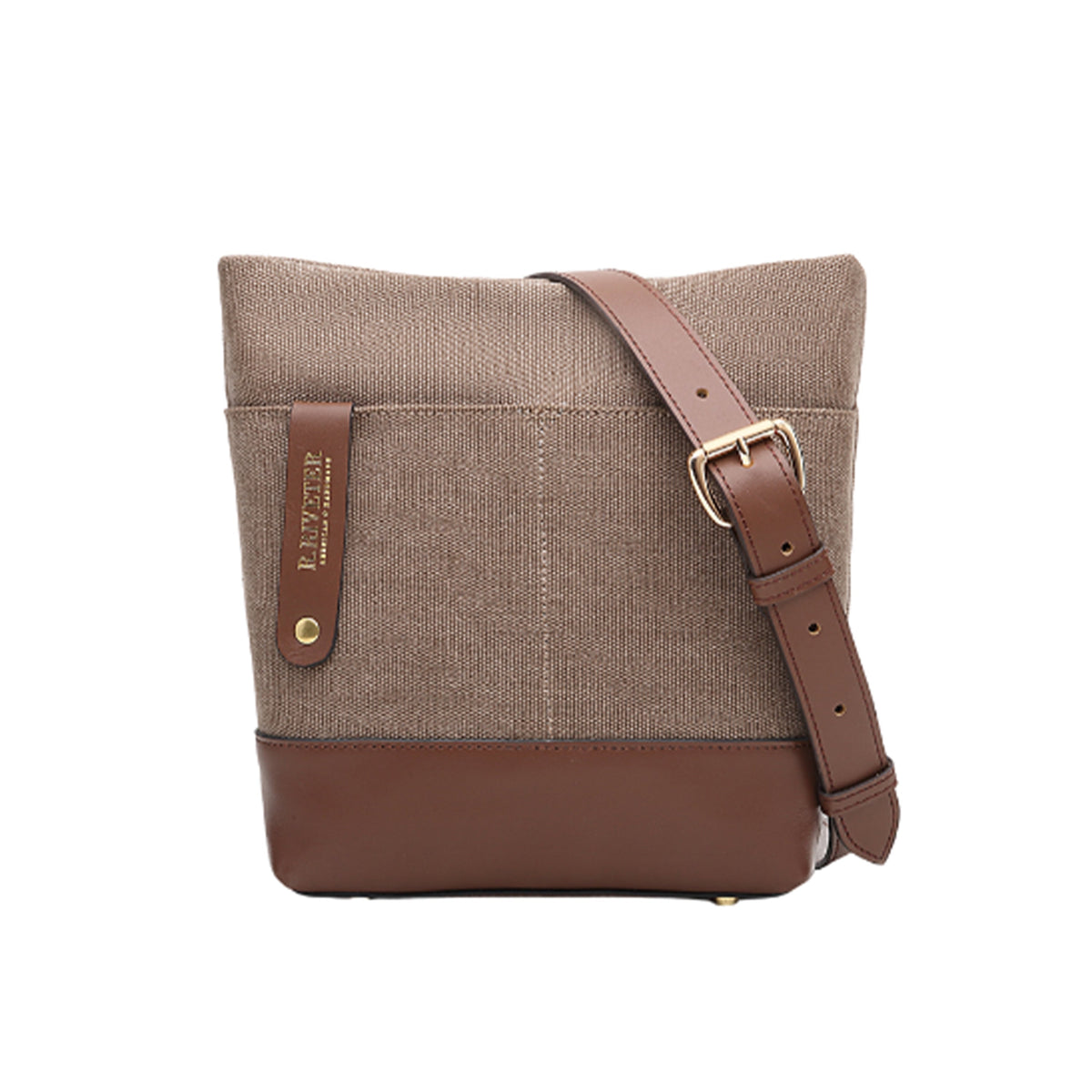 Betsy Bucket Bag | Chocolate Washed Canvas + Brown Leather