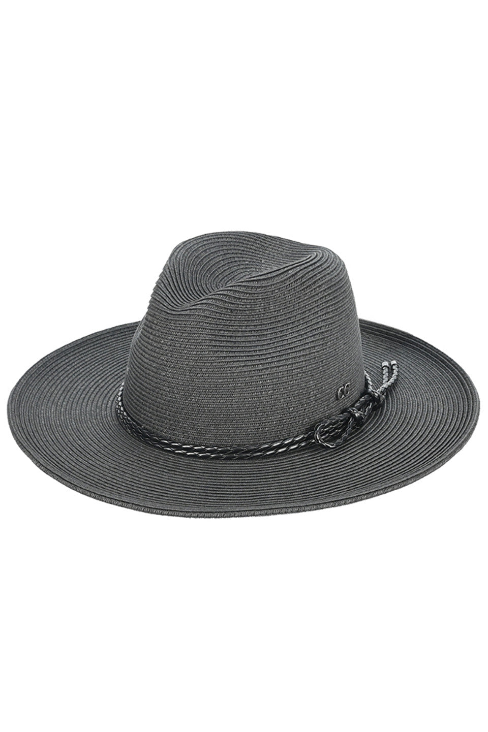 C.C Women's Leather String Rope Band Paper Panama Hat