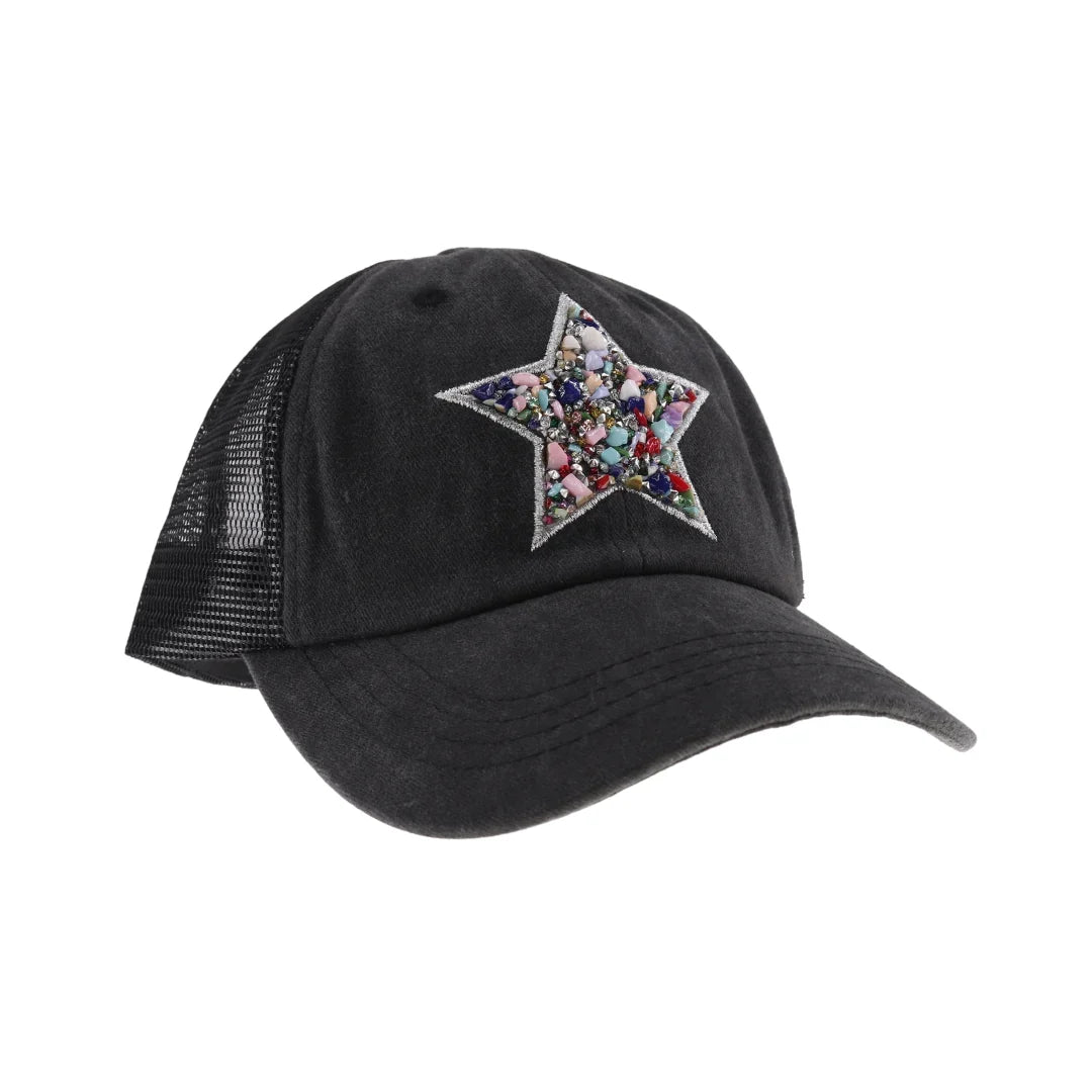 C.C Star Stone Embellishment Baseball Cap