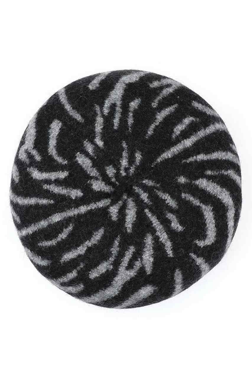 C.C Zebra Wool Beret Beanie
