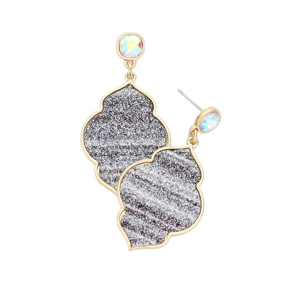 Glittered Petal Dangle Earring