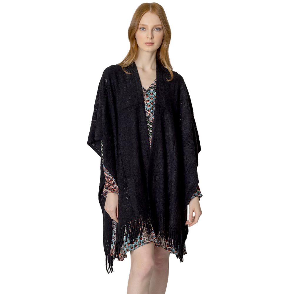 Solid Crochet Ruana