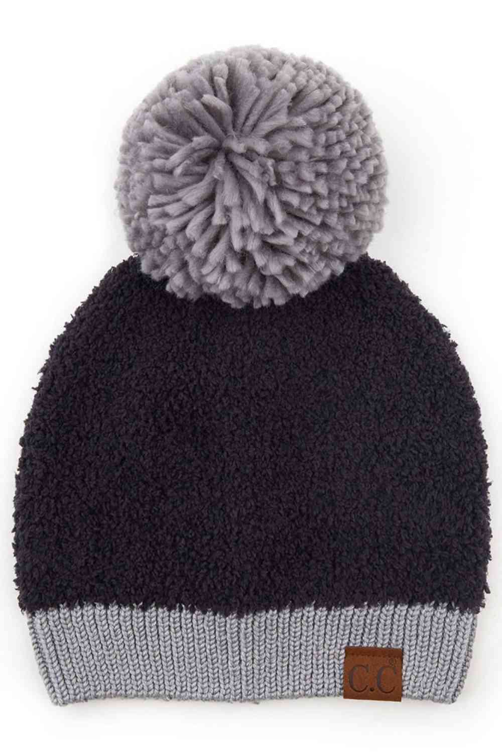 C.C Knitted Sherpa Soft Beanie With Color