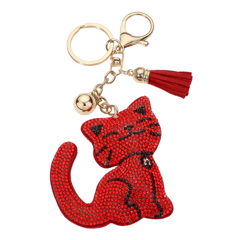 Bling Cat Tassel Bag Charm