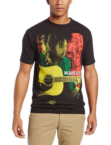 Bob Marley Zion Rootswear Men'S Bob Marley Colored Pose T-Shirt, Black, Large [T-Shirt]