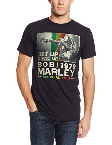 Bob Marley Zion Rootswear Men'S Bob Marley Get Up T-Shirt, Black, X-Large [T-Shirt]