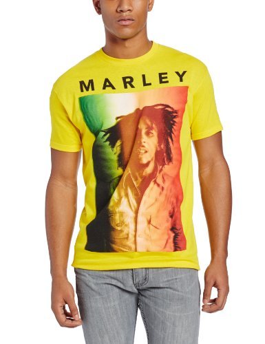 Bob Marley Zion Rootswear Men'S Bob Marley Original T-Shirt, Yellow, Large [T-Shirt]