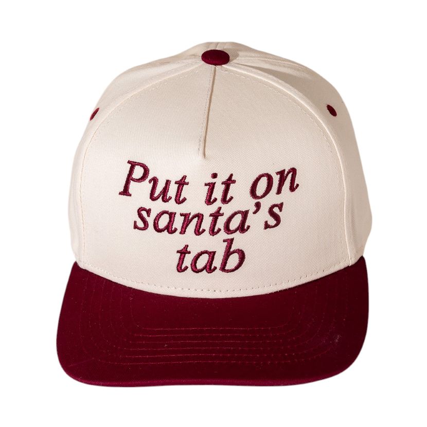 Put It On Santas Tap Message Embroidered Five Panel Canvas Snapback Baseball Cap