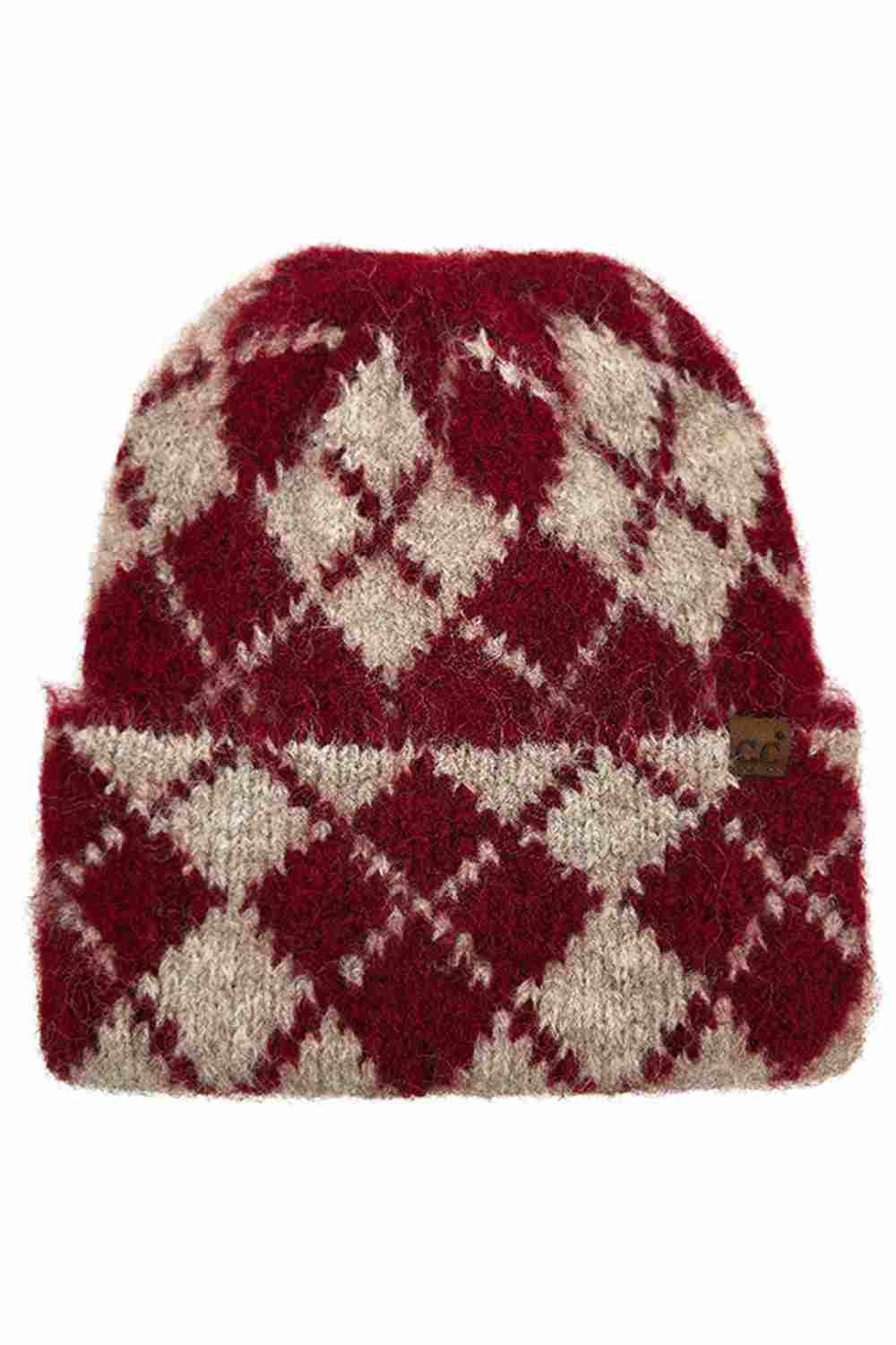 C.C Argyle Pattern Cuff Beanie Winter Hat
