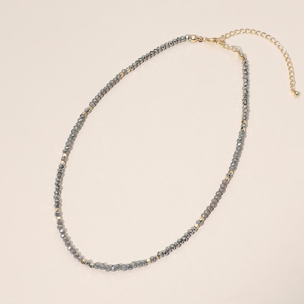 Faceted Beaded Choker Necklace