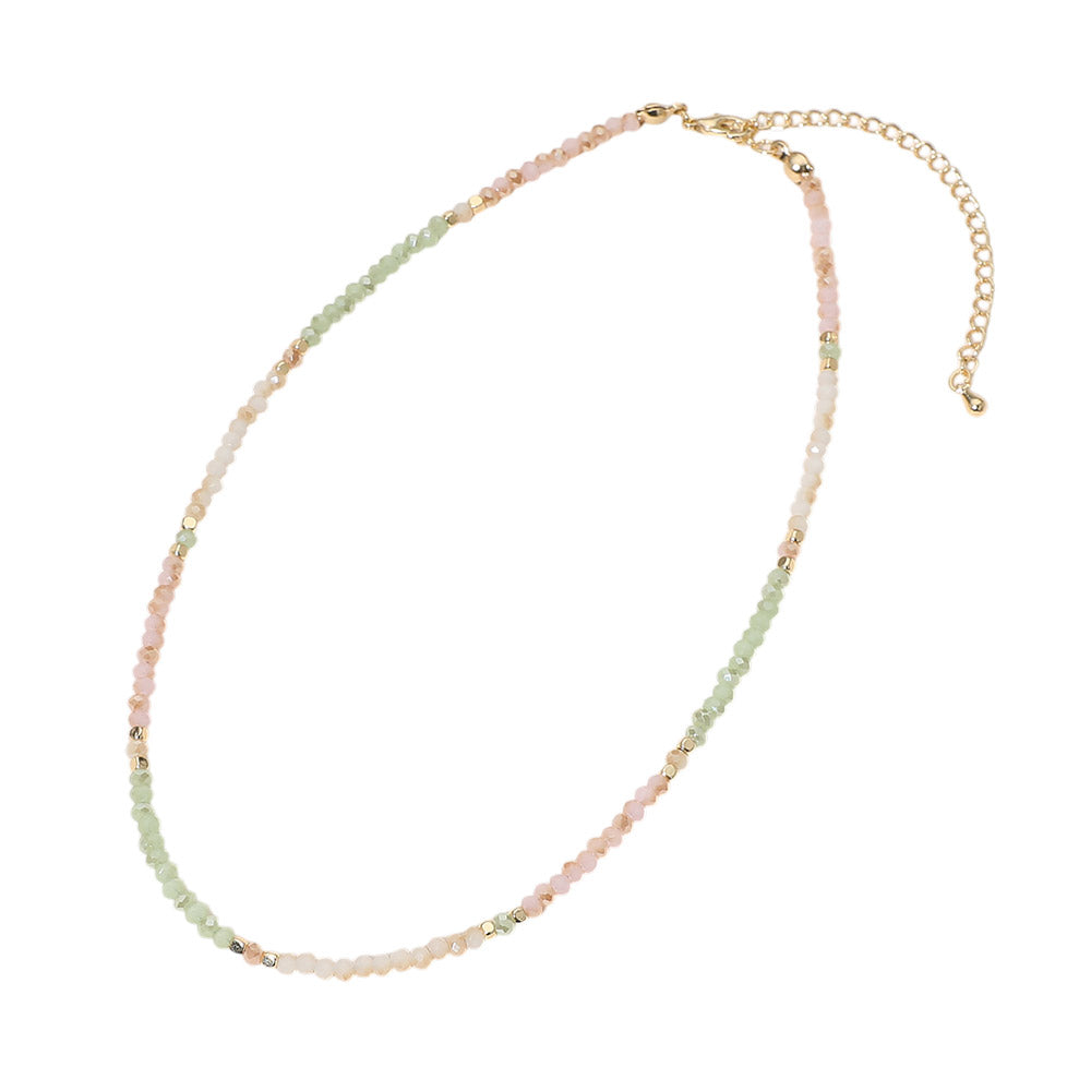 Faceted Beaded Choker Necklace
