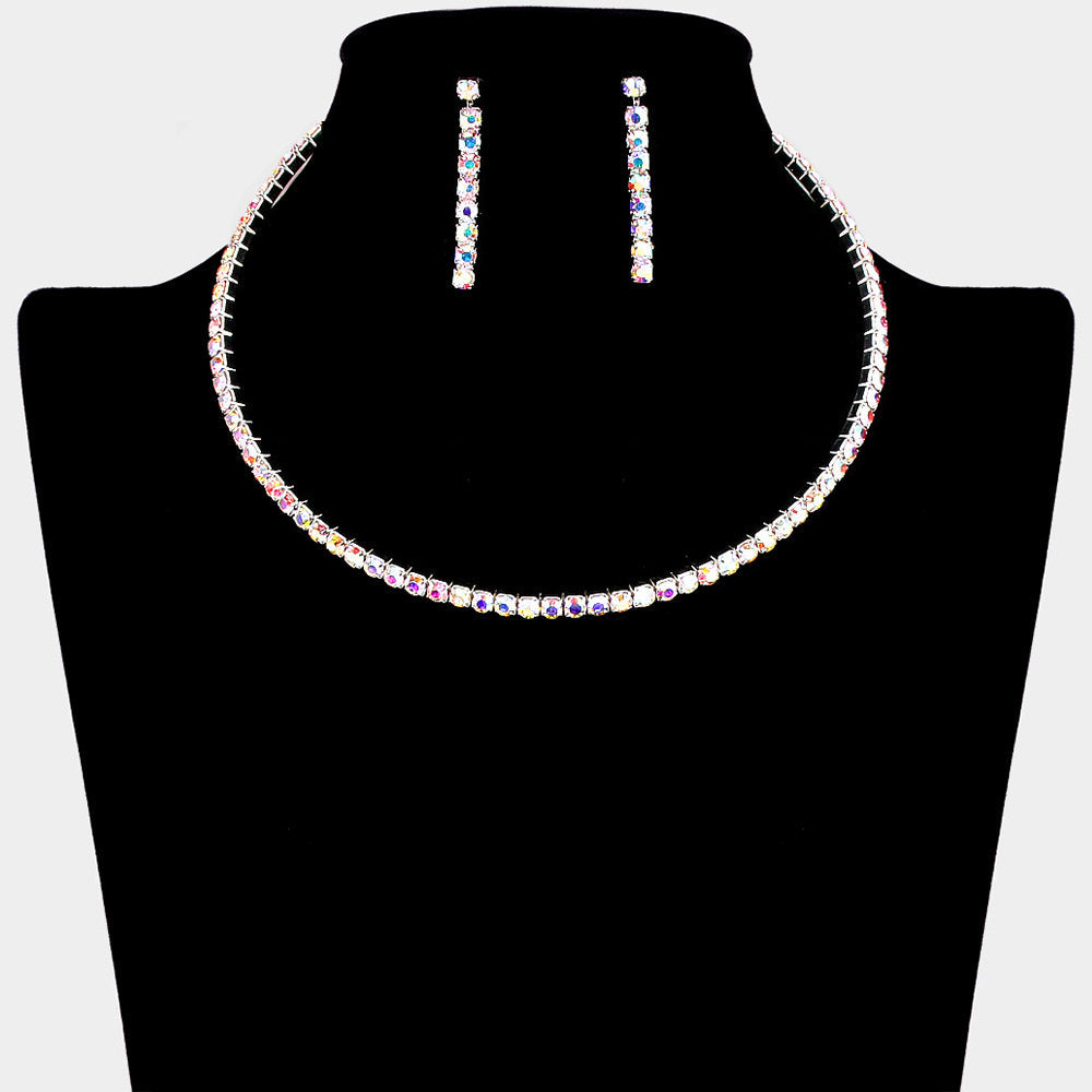 Rhinestone Evening Choker Necklace
