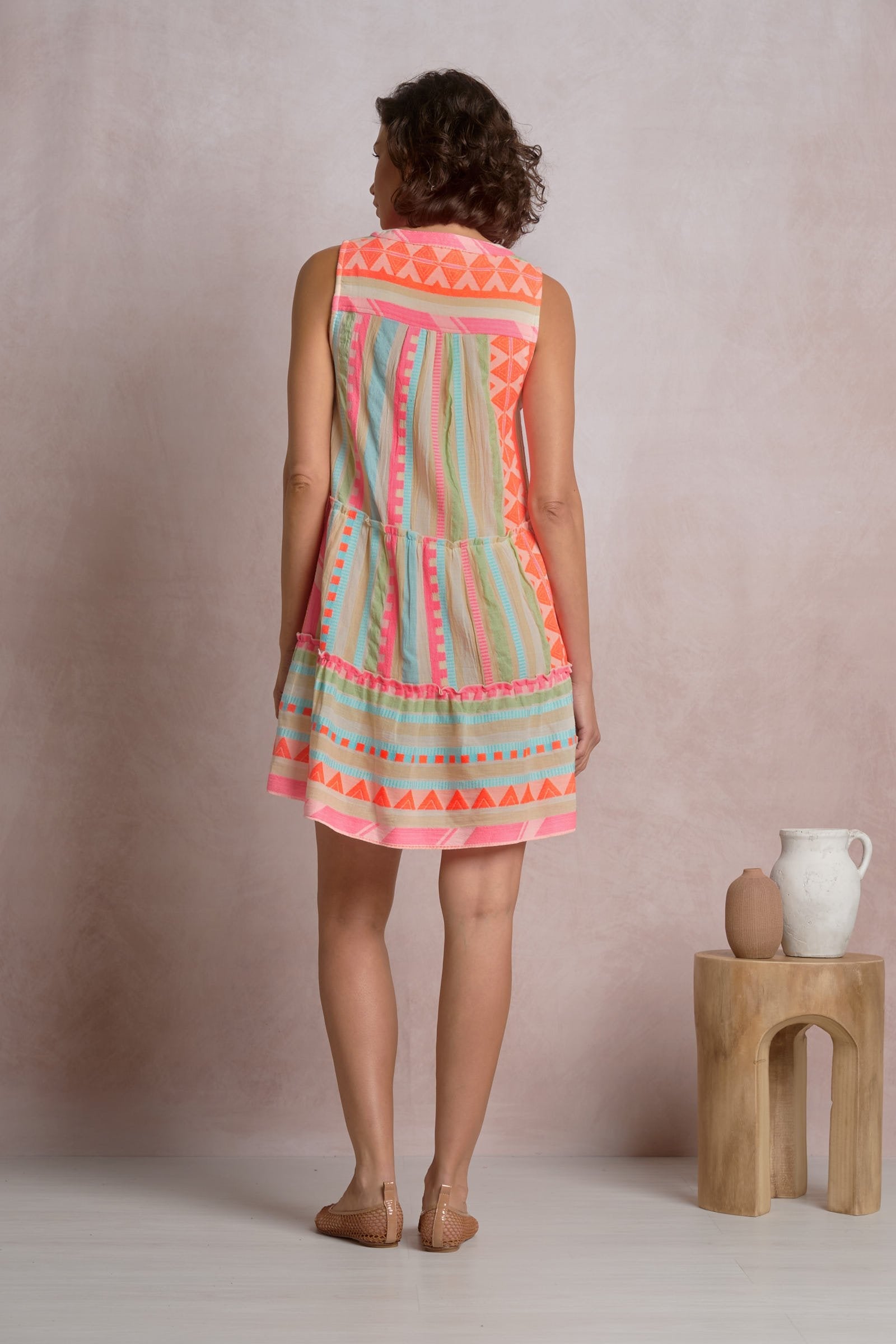 Venus Dress Neon Aztec