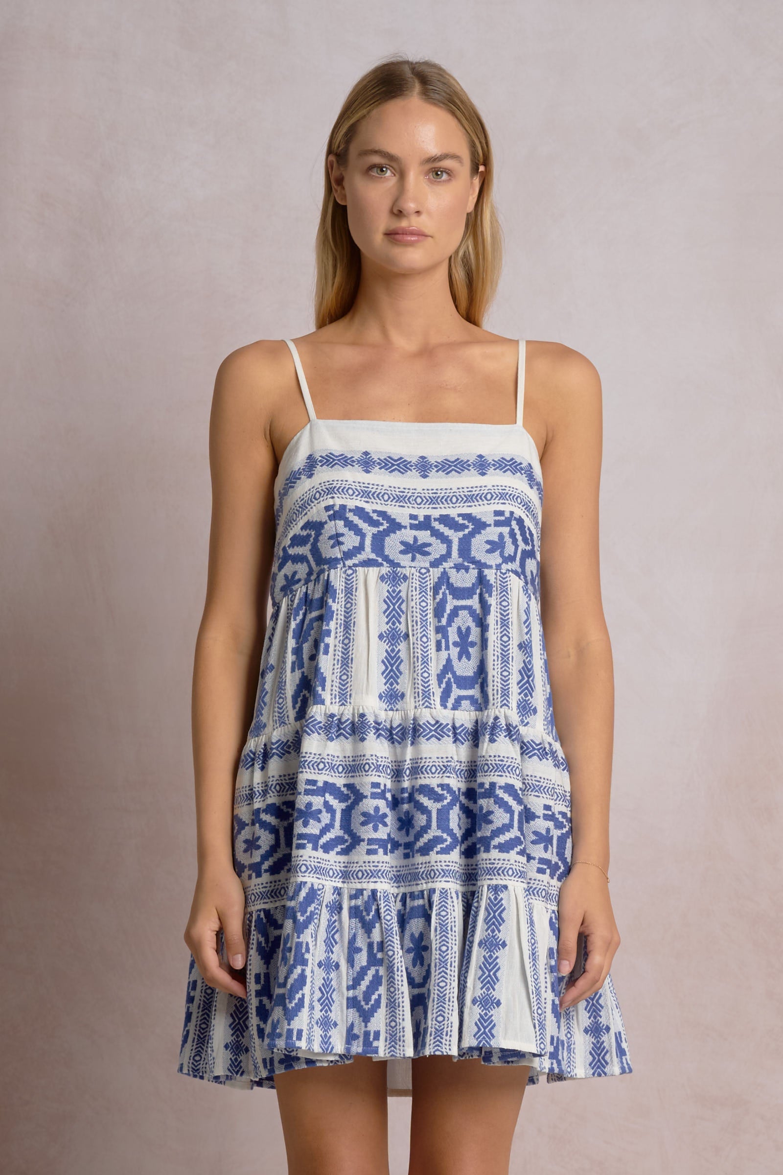 Coco Dress Natural Blue