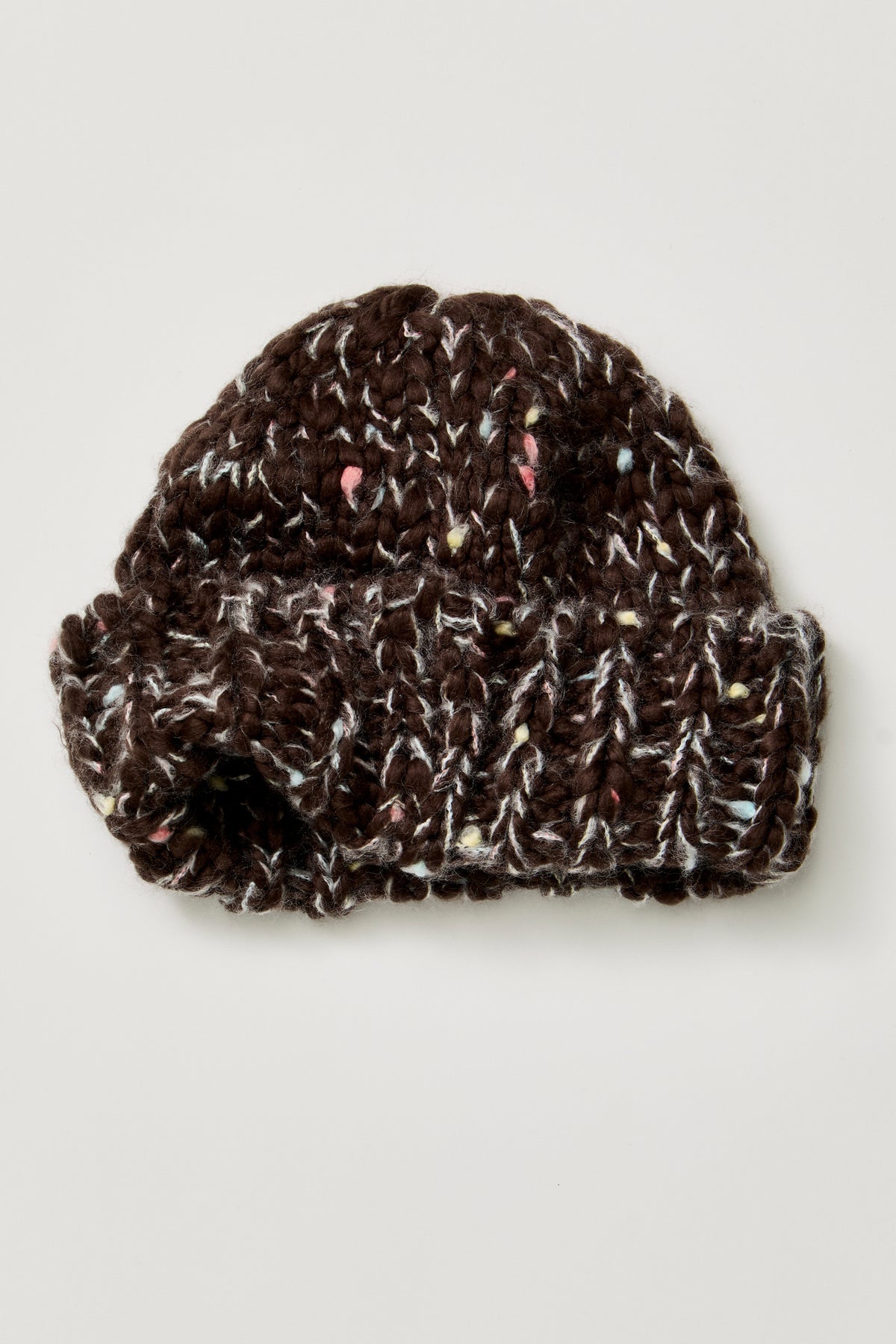 Free People Speckled Hat and Mitten Set in Chocolate