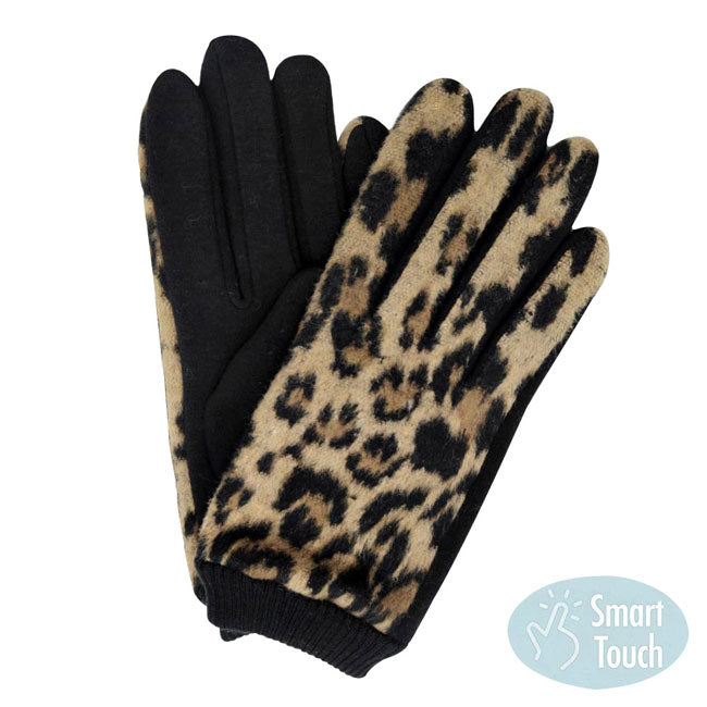 Leopard Print Touch Smart Gloves