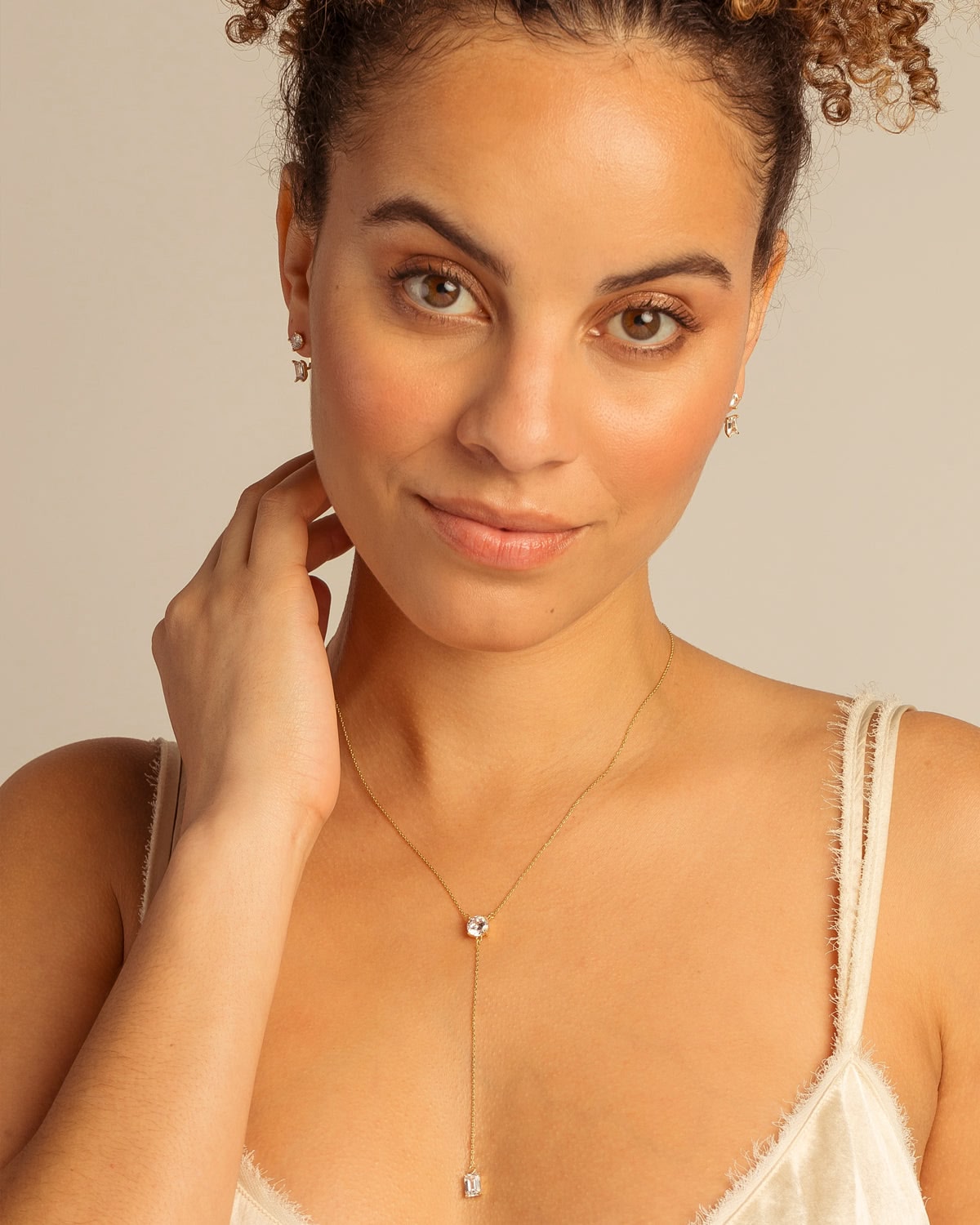 Beautifully Broken Emerald Cut Lariat Necklace