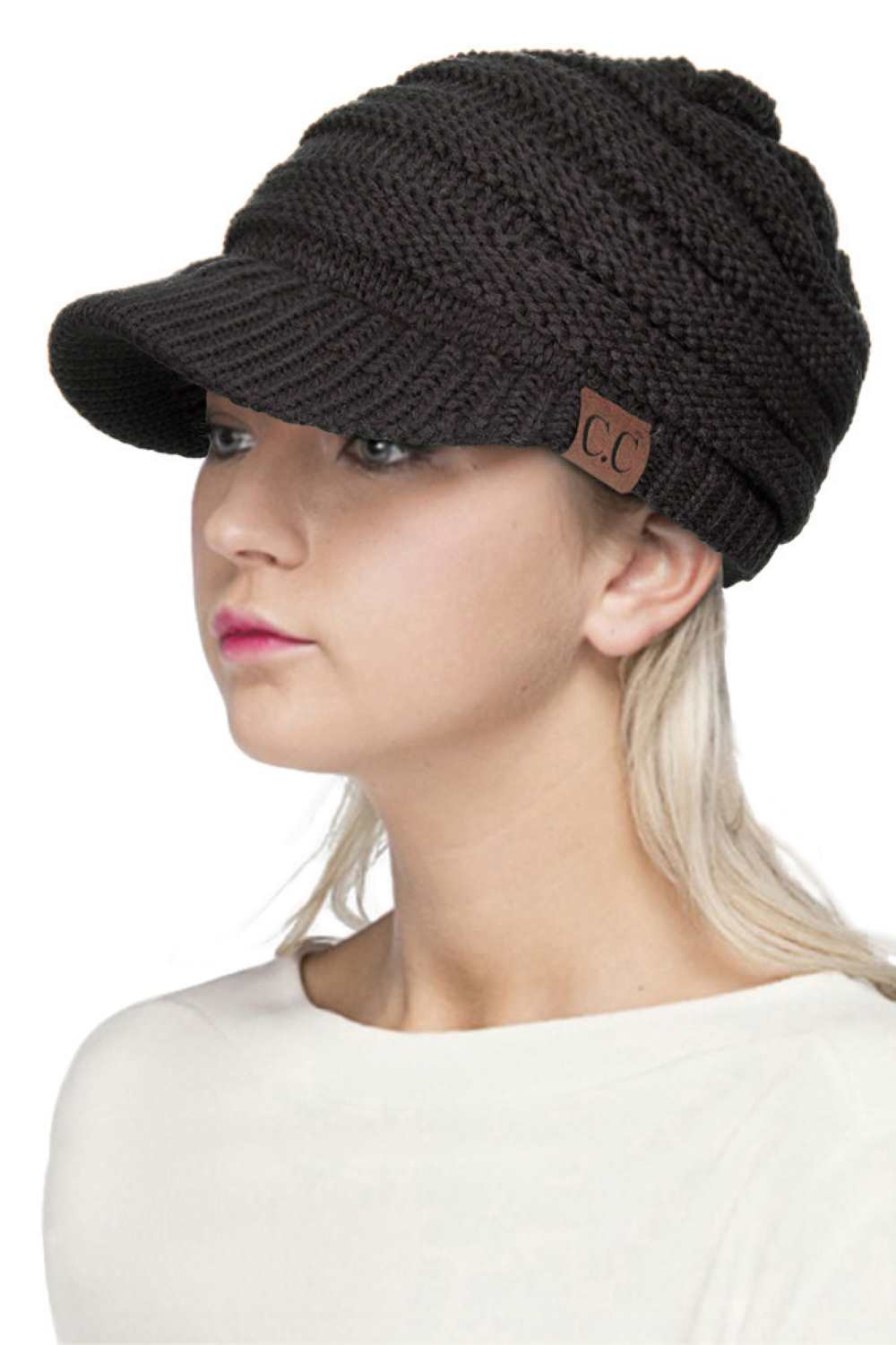 C.C Ribbed Knit Brim Beanie